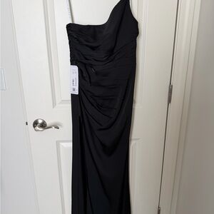 Azazie Elegant Black One-Shoulder Dress